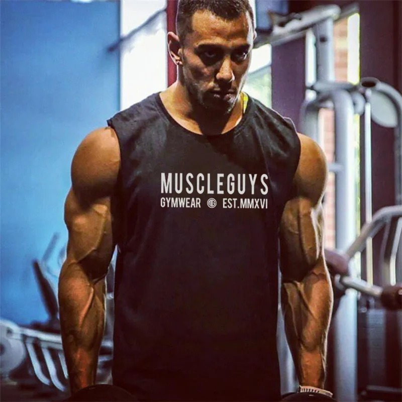 Brand Muscle Singlets Gyms Workout Sleeveless Shirt Stringer Tank Top Men Running Clothing Fitness Mens Sportwear Vests